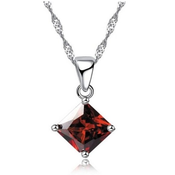 Jewelry - ❤️ Women Necklace 925 Sterling Silver Square Drop Set